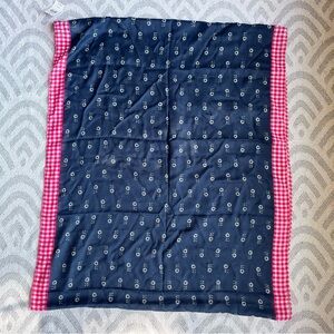 ABERCROMBIE & FITCH Navy Blue Floral Pink Gingham Plaid Infinity Scarf NWT